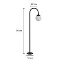 Ver imagem 2 de Poste Balizador Curvo p/ Jardim de Chão 90cm Alumínio Preto Globo Leitoso 1XG9 Externo ST3334