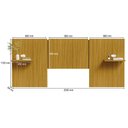 Ver imagem 2 de Cabeceira Casal Modular Lumen Carvalho Americano com Kit Tomada e LED - Incorplac