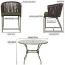 Ver imagem 2 de Mesa com 6 Cadeiras de Jantar Roma 120cm e Noronha em Alumínio Fendi Corda Náutica Estofado 13 Trama