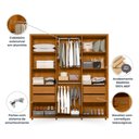 Ver imagem 7 de Guarda-Roupa Casal 6 Portas 4 Gaveta 100% MDF 2 Portas com Espelho e Pés Matisse