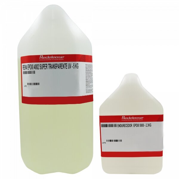 Resina Epoxi 4002 Alta Viscosidade ULTRA TRANSPARENTE e Proteção UV Com Endurecedor (7,300 Kg) - 1