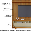 Ver imagem 5 de Painel e Bancada Tv 75 Pol 245x238 Cm Luna Cumaru Opala Madetec