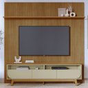 Ver imagem 2 de Painel e Bancada Tv 75 Pol 245x238 Cm Luna Cumaru Opala Madetec