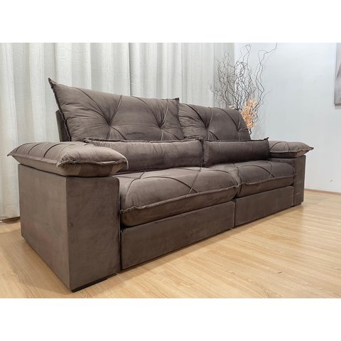 Sofá Retrátil Reclinável 2,30 M Marrom 500 Isa