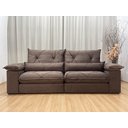 Ver imagem 3 de Sofá Retrátil Reclinável 2,30 M Marrom 500 Isa