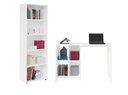 Ver imagem 1 de Conjunto para Escritório com Mesa 4 Nichos e Estante Branco Artely