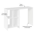 Ver imagem 3 de Conjunto para Escritório com Mesa 4 Nichos e Estante Branco Artely