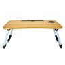 Mesa para Notebook Portátil Dobrável Cama Porta Tablet:Marrom - 1