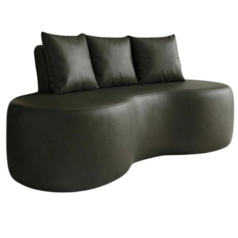 Sofa 2 Lugares Organico Ibiza 160 Cm Corino Preto Vazzano