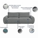 Ver imagem 6 de Sofá Living Arcale 2,80m em Tecido Chenile Pés de Madeira