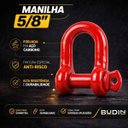 Ver imagem 2 de Manilha 5/8 Reta Aço Carbono Pino Roscado Reboque Elevação Budin - Vermelha - Kit 2 Unid.