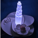 Ver imagem 2 de Luminária Ritual em Porcelana com Torre de Selenita e Defumador