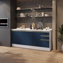 Ver imagem 1 de Balcões de Cozinha 100% Mdf 200cm Branco/azul Profundo Celeste Kappesberg