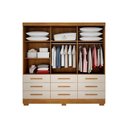 Ver imagem 3 de Guarda Roupa Solteiro 3 Portas e 9 Gavetas Jequitibá/buriti Freijo Cumaru C/ Fendi - Novo Horizonte