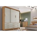 Ver imagem 1 de Guarda Roupa Solteiro 3 Portas e 9 Gavetas Jequitibá/buriti Freijo Cumaru C/ Fendi - Novo Horizonte