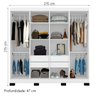 Guarda Roupas Casal 8 Portas 4 Gavetas 2,15m Mayara New Branco Araplac - 3