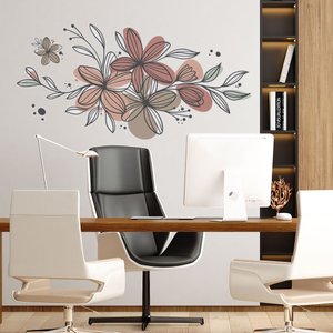 Adesivo de Parede Folhas Contemporâneo 10-Gigante 85x175cm