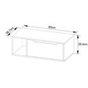 Ver imagem 4 de Bancada de Banheiro Suspenso Bn3644 S/ Cuba C/ 1 Porta 80cm Branco - Tecno Mobili