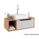 Ver imagem 2 de Bancada de Banheiro Suspenso Bn3644 S/ Cuba C/ 1 Porta 80cm Branco - Tecno Mobili