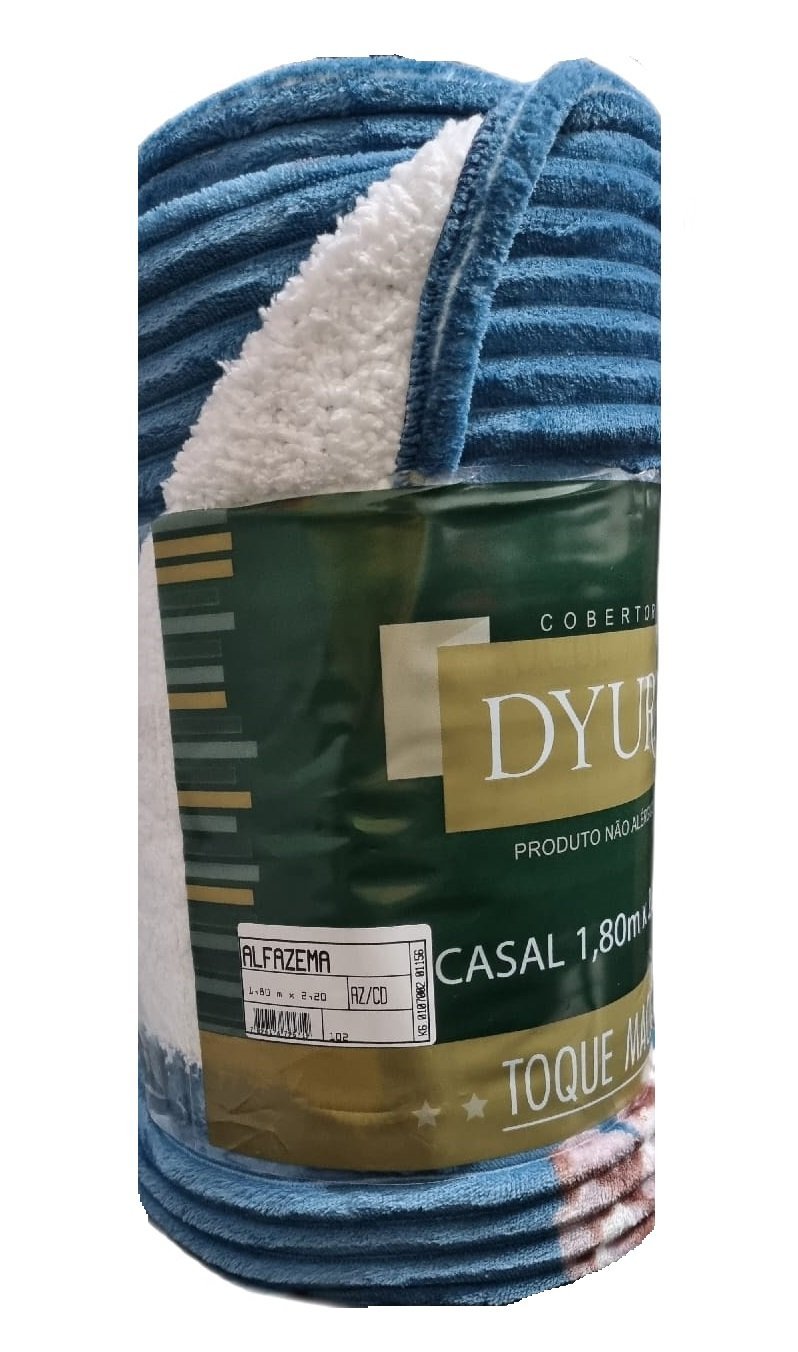 Cobertor Casal Dyuri Com Sherpa Alfazem 1,80x2,20m - 3