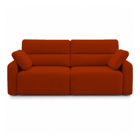 Sofá Sala de Estar Polo Retrátil Reclinável Bipartido 260cm 4 Lugares Bouclê Terracota M1 - Monari D