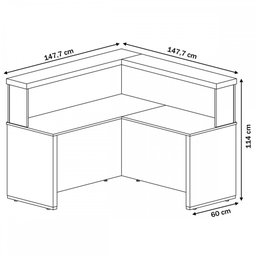 Mesa para Escritório Charuto/Preto - Artany Móveis - 3