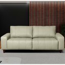 Ver imagem 6 de Sofá 3 Lugares Living Pés Madeira 220cm Phill S07 Couro Off - Mpozenato
