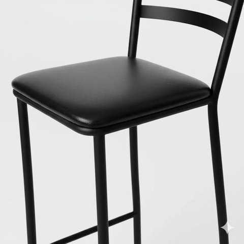 Banqueta Leve de Aço Carbono para Balcão Bistrô e Bares:preto