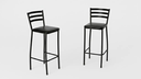 Ver imagem 2 de Banqueta Leve de Aço Carbono para Balcão Bistrô e Bares:preto
