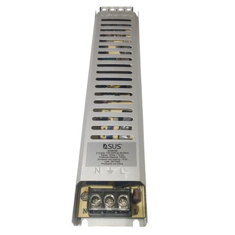 Fonte Chaveada Slim Driver 12v 12,5a Fita de Led Lustre Perfil Circuito Interno Cftv Segurança Dispo