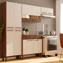 Ver imagem 1 de Kit Cozinha Ambiente Nala 4 Peças Nogueira Off White Ripado - Kits Paraná