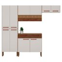 Ver imagem 2 de Kit Cozinha Ambiente Nala 4 Peças Nogueira Off White Ripado - Kits Paraná