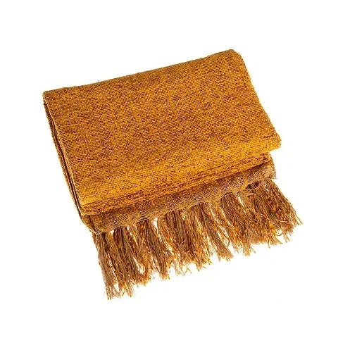 Manta para Sofá Peseira em Chenile 1.80x1.20m  - Mostarda