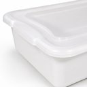 Ver imagem 4 de Bandeja Branca Acougue com Tampa 9 Litros Empilhavel Caixa Padaria Casa Multiuso 9L Organizador Plas