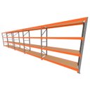 Ver imagem 1 de Mini Porta Pallet 200 Kg por Nivel Inicial +4 Continuação com 4 Niveis Laranja com Mdf Cru