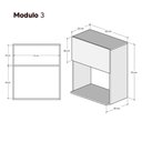 Ver imagem 3 de Armário Modular Aéreo 60cm 1 Porta MDP com Nicho para Micro-Ondas Preto Mercado Das Prateleiras