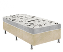 Ver imagem 1 de Cama Box Solteiro Suede Bege + Colchão Solteiro Suede Cinza Espuma 88x188x55