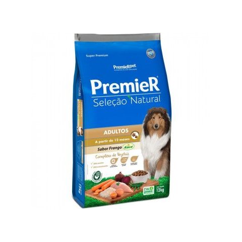 Ração Premier Seleção Natural para Cães Adultos Raça Média Sabor Frango 12kg Premier Pet