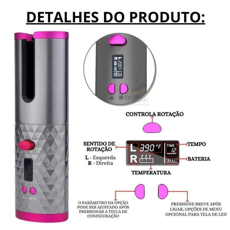 Modelador Cabelo Ondas Automático Controle Temperatura - 4