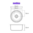 Ver imagem 2 de Antioxidante - Cuba Aço 304 Tam. 30x15 P/ Salas Médicas (redonda)
