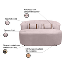 Ver imagem 3 de Banco Orgânico 2 Lugares Sofá Roma Sala Almofadas 140cm Bouclé:rosa Bebê