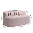 Ver imagem 4 de Banco Orgânico 2 Lugares Sofá Roma Sala Almofadas 140cm Bouclé:rosa Bebê