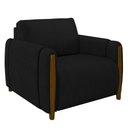 Ver imagem 1 de Poltrona Decorativa para Sala de Estar 98cm Amaranto M22 Veludo Preto - Mpozenato