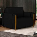 Ver imagem 2 de Poltrona Decorativa para Sala de Estar 98cm Amaranto M22 Veludo Preto - Mpozenato