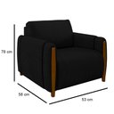 Ver imagem 4 de Poltrona Decorativa para Sala de Estar 98cm Amaranto M22 Veludo Preto - Mpozenato