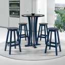 Ver imagem 1 de Bistrô Redondo com 4 Banquetas Madeira Maciça Azul