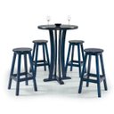 Ver imagem 2 de Bistrô Redondo com 4 Banquetas Madeira Maciça Azul