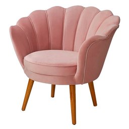 Poltrona Decorativa Pétala de Flor Sala Esmaltaria Salão Escritório Rose - 1