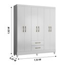 Ver imagem 2 de Guarda Roupa Casal 6 Portas e 2 Gavetas Panamá