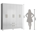 Ver imagem 3 de Guarda Roupa Casal 6 Portas e 2 Gavetas Panamá